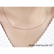 Bids.com 14k Pink Gold Diamond Cut Cable Link Chain 0.8mm Necklaces Tan 16 / Rose Gold,18 / Rose Gold