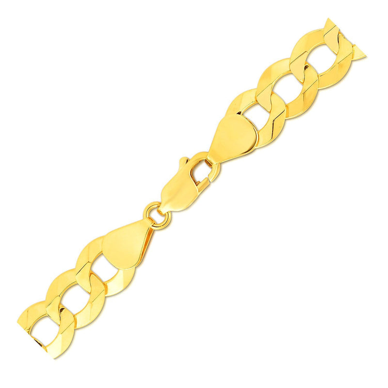 Bids.com 14k Yellow Gold Solid Curb Bracelet 10.0mm Bracelets White Smoke 8.5 / Yellow Gold