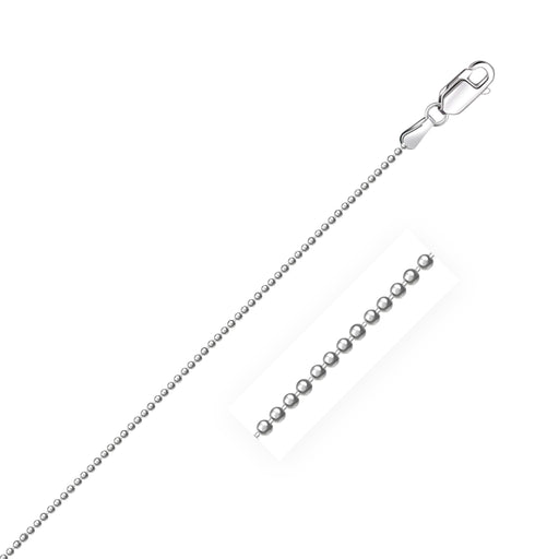 Bids.com 14k White Gold Diamond-Cut Bead Chain 1.2mm Necklaces White Smoke 16 / White Gold,18 / White Gold,20 / White Gold