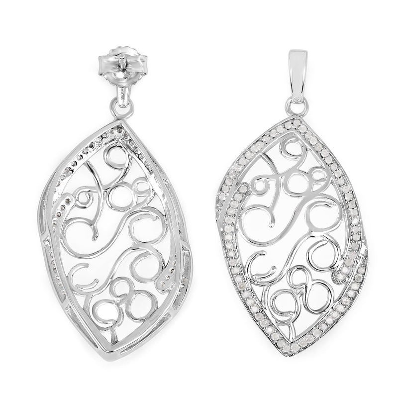 Bids.com 0.73 Carat Genuine White Diamond .925 Sterling Silver Earrings Earrings White Smoke