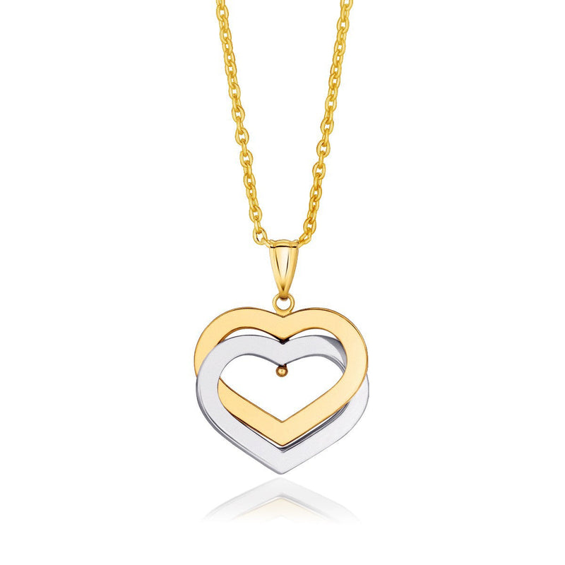 Bids.com 14k Two-Tone Gold Intertwined Hearts Pendant Pendants White Smoke Two-Tone Gold