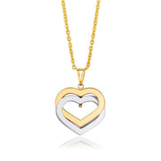 Bids.com 14k Two-Tone Gold Intertwined Hearts Pendant Pendants White Smoke Two-Tone Gold