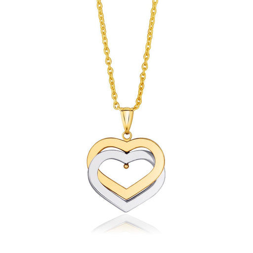 Bids.com 14k Two-Tone Gold Intertwined Hearts Pendant Pendants White Smoke Two-Tone Gold