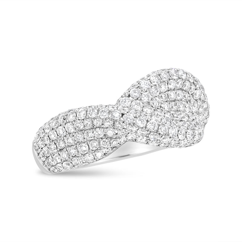Bids.com 18K White Gold Cluster 2 1/4 Cttw Diamond Fashion Ring (F-G Color, VS1-VS2 Clarity) - Ring Size 7 Rings White Smoke 7 / White.Gold