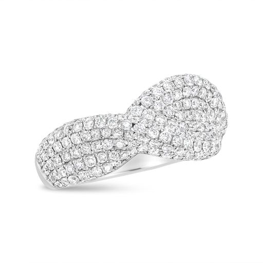 Bids.com 18K White Gold Cluster 2 1/4 Cttw Diamond Fashion Ring (F-G Color, VS1-VS2 Clarity) - Ring Size 7 Rings White Smoke 7 / White.Gold