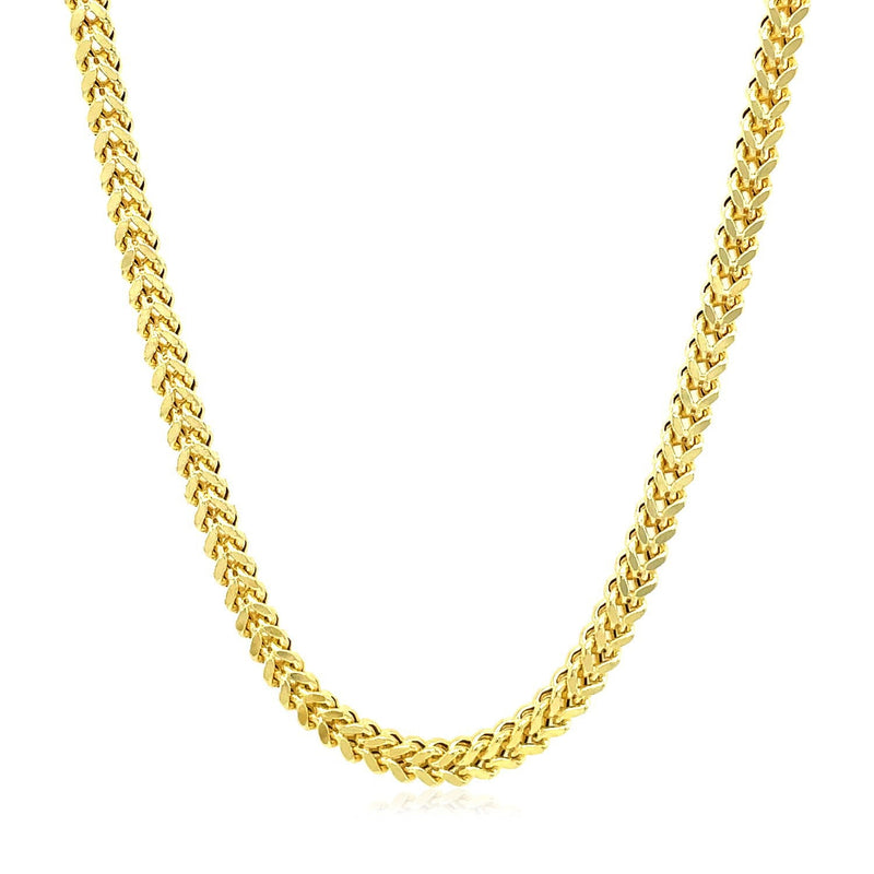 Bids.com 3.2mm 14k Yellow Gold Square Franco Chain Necklaces White Smoke 18 / Yellow Gold,20 / Yellow Gold,24 / Yellow Gold