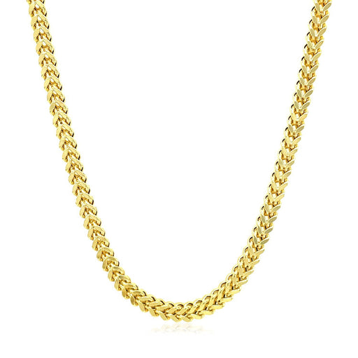 Bids.com 3.2mm 14k Yellow Gold Square Franco Chain Necklaces White Smoke 18 / Yellow Gold,20 / Yellow Gold,24 / Yellow Gold