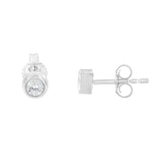 Bids.com 10K White Gold 1/5 Cttw Round Brilliant-Cut Near Colorless Diamond Bezel-Set Stud Earrings (H-I Color, I1-I2 Clarity) Earrings White Smoke Yellow.Gold,White.Gold,10k Yellow Gold