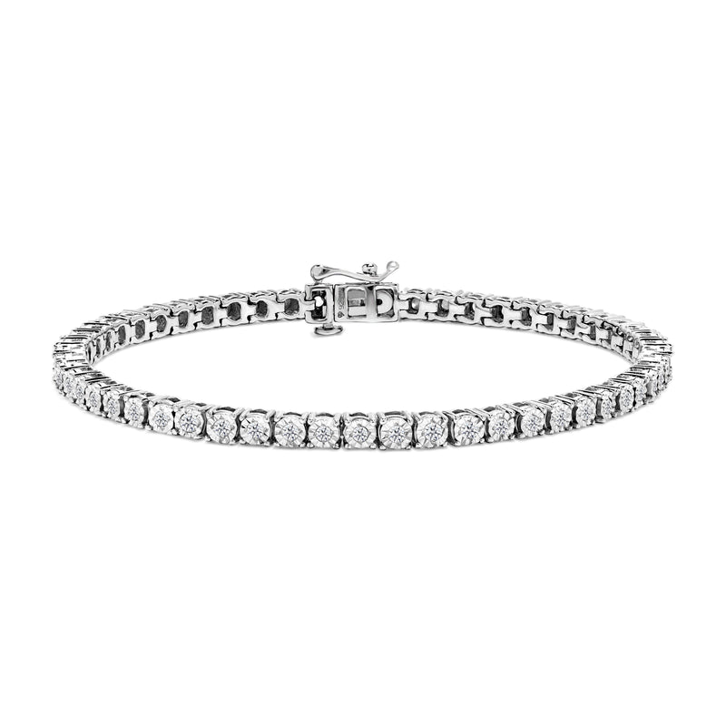 Bids.com .925 Sterling Silver 1.0 Cttw Miracle-Set Diamond Round Faceted Bezel Tennis Bracelet (I-J Color, I3 Clarity) - 7" Bracelets White Smoke 7 / Yellow.Sterling Silver,8 / Yellow.Sterling Silver,8 / Rose.Sterling Silver,7 / Rose.Sterling Silver,8 / White.Sterling Silver,7 / White.Sterling Silver,6 / White.Sterling Silver,6 / Yellow.Sterling Silver,6 / Rose.Sterling Silver,9 / Yellow.Sterling S