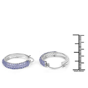 Bids.com 3.06 Carat Genuine Tanzanite .925 Sterling Silver Earrings Earrings White Smoke