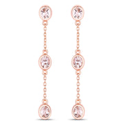 Bids.com 1.62 Carat Genuine Morganite .925 Sterling Silver Earrings Earrings White Smoke