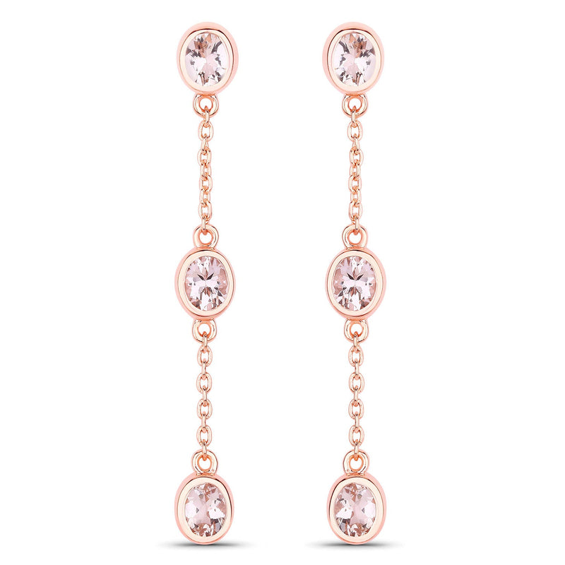 Bids.com 1.62 Carat Genuine Morganite .925 Sterling Silver Earrings Earrings White Smoke