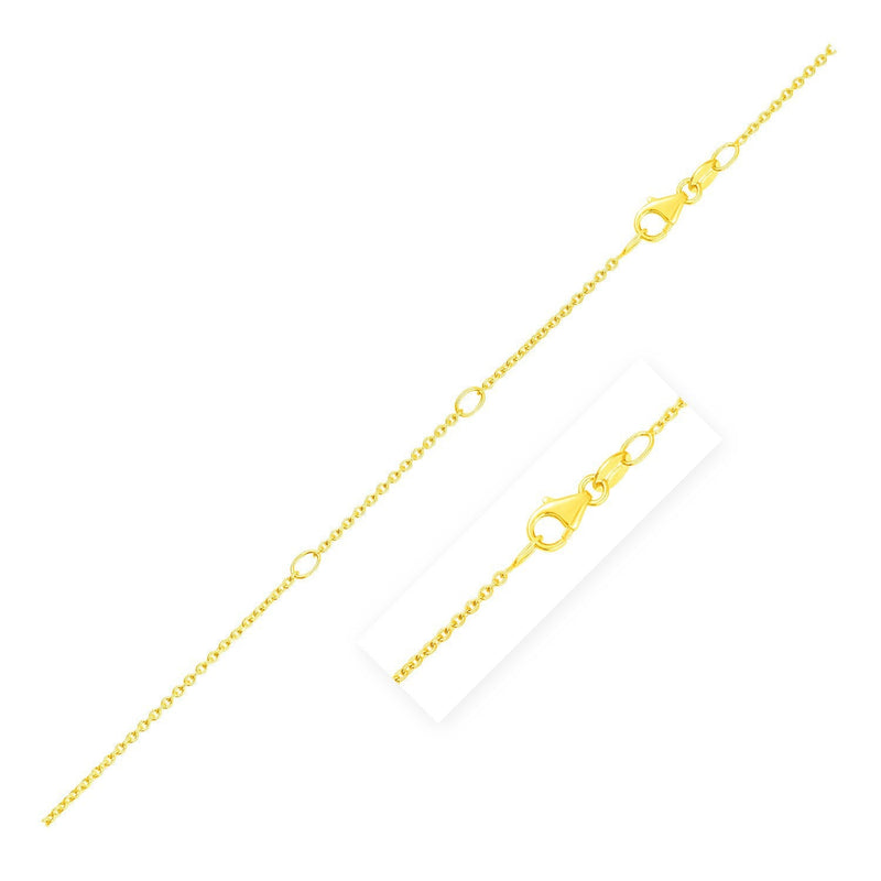 Bids.com Double Extendable Diamond Cut Cable Chain in 14k Yellow Gold (1.4mm) Necklaces White Smoke 18 / Yellow Gold