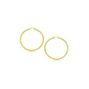 Bids.com 14k Yellow Gold Polished Hoop Earrings (15 mm) Earrings White Smoke Yellow Gold