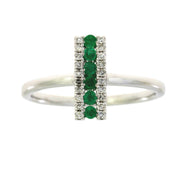 Bids.com .25ct Emerald Diamond Ring 14KT White Gold Rings White Smoke 7.0