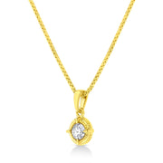 Bids.com 14K Yellow Gold Plated .925 Sterling Silver 1/2 Cttw Brilliant Round Cut Diamond Solitaire Milgrain 18" Pendant Necklace (K-L Color, I2-I3 Clarity) Necklaces White Smoke Yellow.Sterling Silver / 18 / 0.33,Yellow.Sterling Silver / 18 / 0.75,Yellow.Sterling Silver / 18 / 0.5,Yellow.Sterling Silver / 18 / 0.2