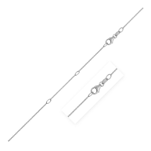 Bids.com Double Extendable Cable Chain in 14k White Gold (0.85mm) Necklaces White Smoke 18 / White Gold