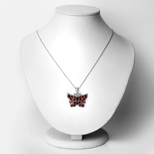 Bids.com 4.90 Carat Genuine Garnet .925 Sterling Silver Pendant Pendants White Smoke