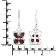 Bids.com 2.60 Carat Genuine Garnet .925 Sterling Silver Earrings Earrings White Smoke