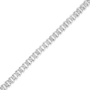 Bids.com .925 Sterling Silver 1/4 Cttw Miracle Set Round Diamond Composite Open Linked Composite Line Bracelet (I-J Color, I3-Promo Clarity) - 7.5" Bracelets White Smoke White.Sterling Silver / 7.5