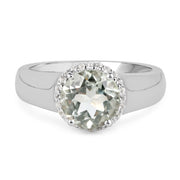 Bids.com 1.87 Carat Genuine Green Amethyst and White Topaz .925 Sterling Silver Ring Rings White Smoke size 6.00,Size 9.00,size 7.00,size 8.00,Size 5.00,size 9.00,size 5.00