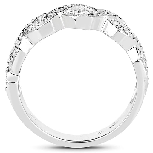Bids.com 0.40 Carat Genuine White Diamond .925 Sterling Silver Ring Rings White Smoke size 6.00,size 7.00,size 8.00,size 9.00