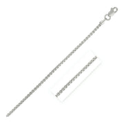 Bids.com 14k White Gold Round Box Chain 1.35 mm Necklaces White Smoke 16 / White Gold,18 / White Gold,20 / White Gold
