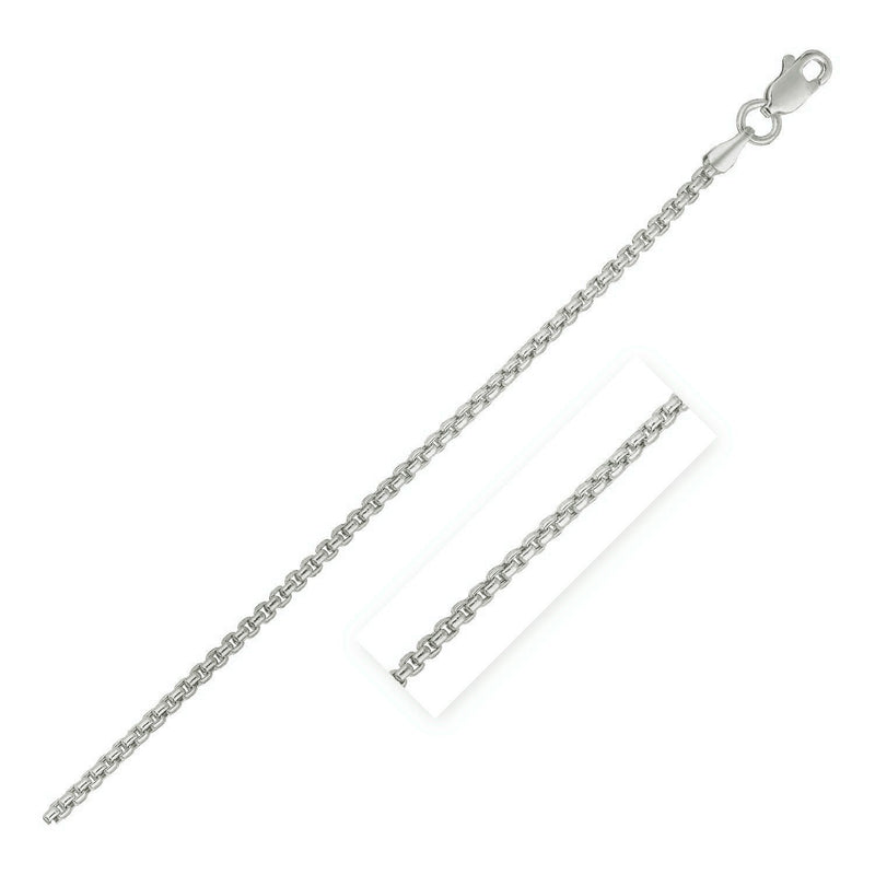 Bids.com 14k White Gold Round Box Chain 1.35 mm Necklaces White Smoke 16 / White Gold,18 / White Gold,20 / White Gold