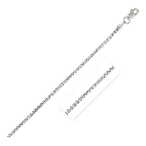 Bids.com 14k White Gold Round Box Chain 1.35 mm Necklaces White Smoke 16 / White Gold,18 / White Gold,20 / White Gold