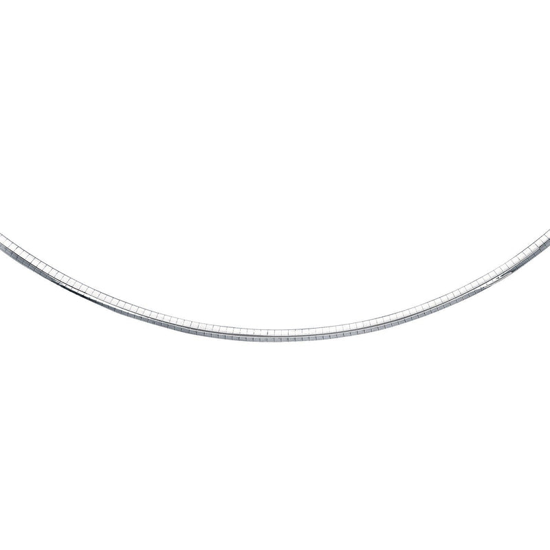Bids.com 14k White Gold Chain in a Classic Omega Design (4 mm) Necklaces White Smoke 16 / White Gold,18 / White Gold,20 / White Gold
