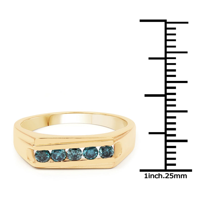 Bids.com 14K Yellow Gold Plated 0.35 Carat Genuine Blue Diamond .925 Sterling Silver Ring Rings White Smoke size 9.00,size 9.50,size 6.00,size 7.00,size 8.00