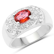 Bids.com 1.37 Carat Genuine Pink Topaz and White Cubic Zirconia .925 Sterling Silver Ring Rings White Smoke size 5.00,size 11.00,size 6.00,size 6.50,size 7.00,size 8.00,size 9.00