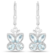 Bids.com 1.76 Carat Genuine Aquamarine .925 Sterling Silver Earrings Earrings White Smoke