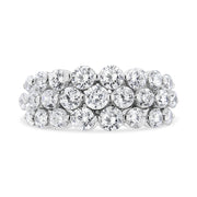 Bids.com 10K White Gold 2 1/2 Cttw Round Natural Diamond 3 Row Band Ring (I-J Color, I1-I2 Clarity) - Ring Size 7 Rings White Smoke 9 / White.Gold,6 / White.Gold,8 / White.Gold,7 / White.Gold