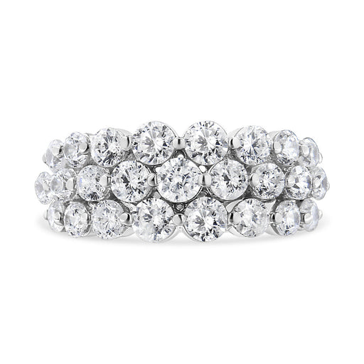 Bids.com 10K White Gold 2 1/2 Cttw Round Natural Diamond 3 Row Band Ring (I-J Color, I1-I2 Clarity) - Ring Size 7 Rings White Smoke 9 / White.Gold,6 / White.Gold,8 / White.Gold,7 / White.Gold