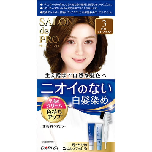 AsiaBeautyMall Dariya Salon De Pro Hair Color Cream Bright Light Brown #3 Hair Color White Smoke
