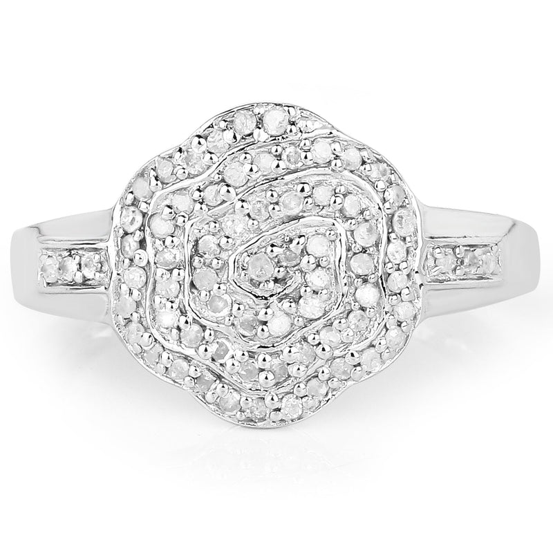Bids.com 14K Yellow Gold Plated 0.29 Carat Genuine White Diamond .925 Sterling Silver Ring Rings White Smoke size 6.00,size 7.00,size 8.00