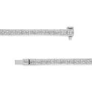Bids.com 14K White Gold 4 3/8 Cttw Alternating Invisible Set Princess and Baguette Diamond Tennis Bracelet (G-H Color, VS1-VS2 Clarity) - Size 7" Bracelets White Smoke White.Gold / 7