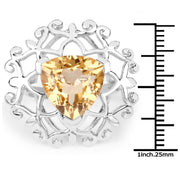 Bids.com 5.71 Carat Genuine Citrine .925 Sterling Silver Ring Rings White Smoke size 7.00,size 6.00,size 8.00,size 9.00