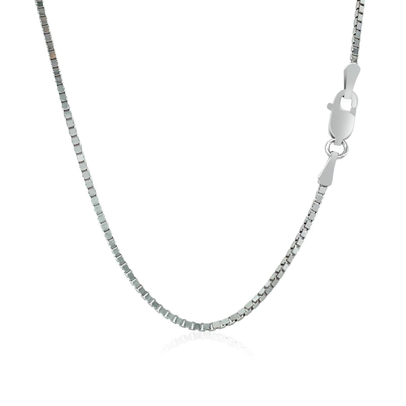 Bids.com 14k White Gold Classic Box Chain 1.1mm Necklaces White Smoke 16 / White Gold,18 / White Gold,20 / White Gold,22 / White Gold,24 / White Gold,30 / White Gold