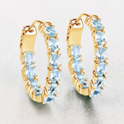 Bids.com 3.80 Carat Genuine Blue Topaz .925 Sterling Silver Earrings Earrings Lavender