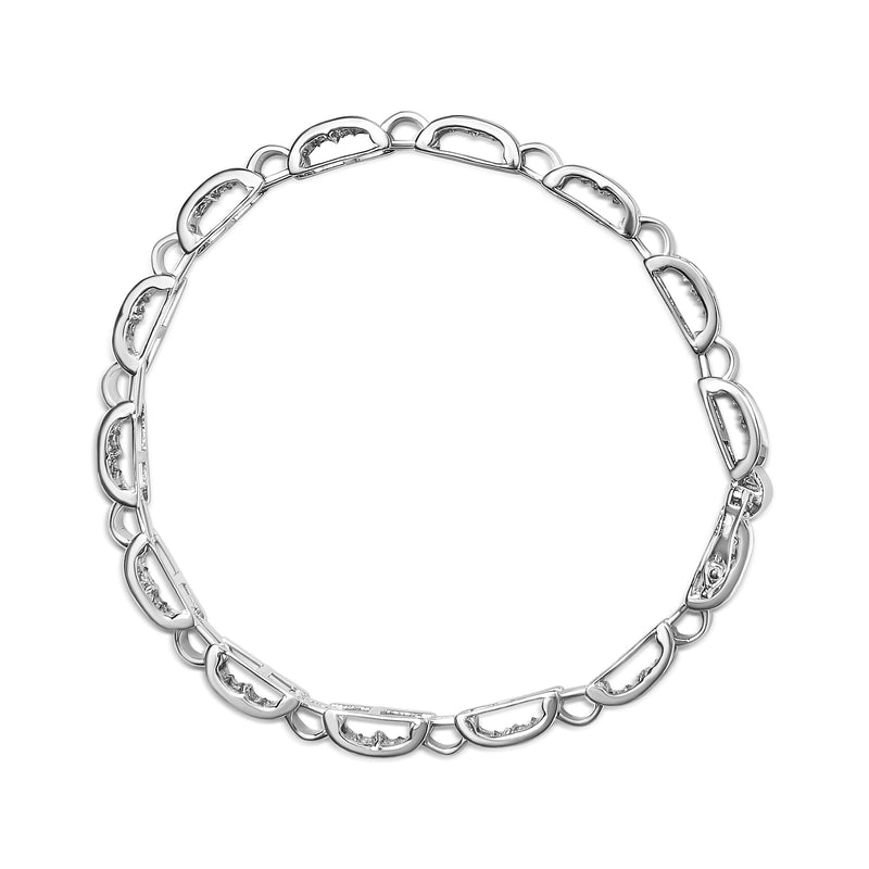 Bids.com 14K White Gold 2.00 Cttw Princess Diamond Invisible Set Link Bracelet (H-I Color, SI2-I1 Clarity) - 7" Bracelets White Smoke White.Gold / 7