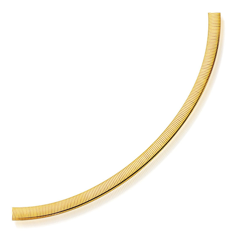 Bids.com 6.0mm 14k Two Tone Gold Reversible Omega Necklace Necklaces White Smoke 16 / Two-Tone Gold,17 / Two-Tone Gold,18 / Two-Tone Gold,20 / Two-Tone Gold