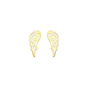 Bids.com 14k Yellow Gold Polished Wing Post Earrings Earrings White Smoke Yellow Gold