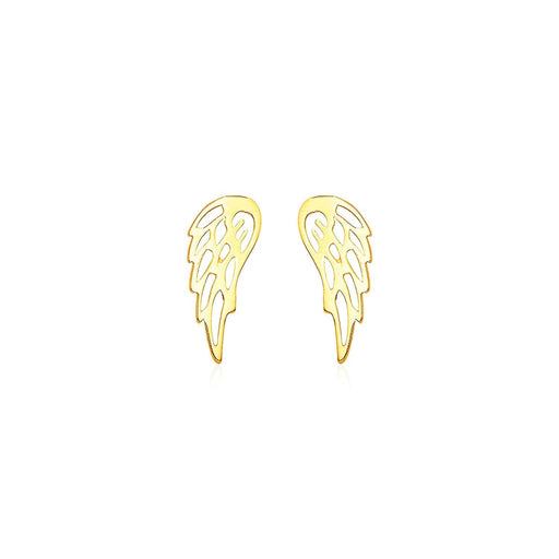 Bids.com 14k Yellow Gold Polished Wing Post Earrings Earrings White Smoke Yellow Gold