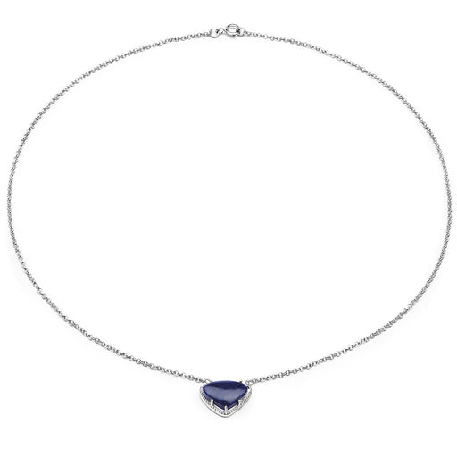 Bids.com 3.92 Carat Genuine Blue Aventurine .925 Sterling Silver Pendant Pendants White Smoke