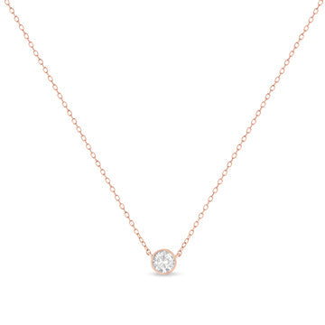Bids.com .925 Sterling Silver 1/2 Cttw Diamond Bezel 18" Pendant Necklace (I-J Color, I2-I3 Clarity) Necklaces White Smoke White.Sterling Silver / 18,Yellow Plated .925 Sterling Silver / 18,Rose.Sterling Silver / 18