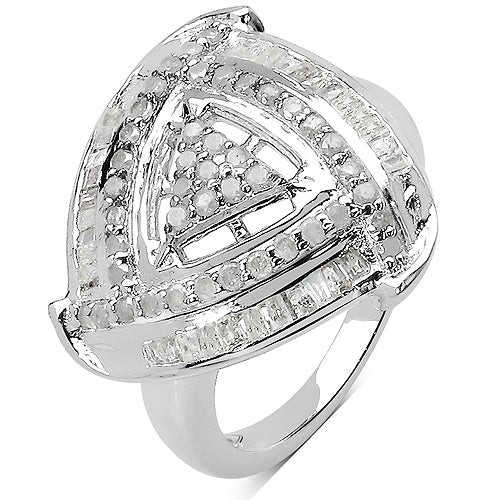 Bids.com 1.23 Carat Genuine White Diamond .925 Sterling Silver Ring Rings White Smoke size 7.00,size 8.00,size 6.00,size 9.00