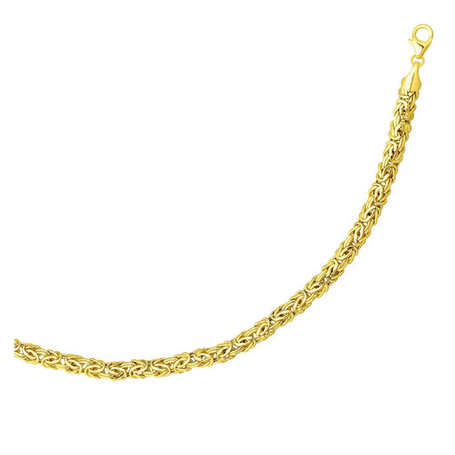 Bids.com 14k Yellow Gold Byzantine Link Shiny Bracelet Bracelets White Smoke 7.25 / Yellow Gold