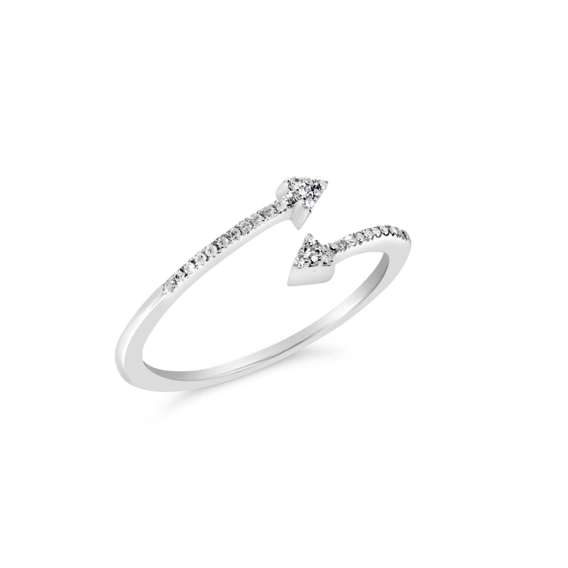 Bids.com .925 Sterling Silver 1/5 Cttw Diamond Double Arrowhead Open Ring (I-J Color, I2-I3 Clarity) - Ring Size 6 Rings White Smoke 6 / White.Sterling Silver,7 / White.Sterling Silver,8 / White.Sterling Silver,5 / White.Sterling Silver,9 / White.Sterling Silver